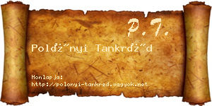 Polónyi Tankréd névjegykártya